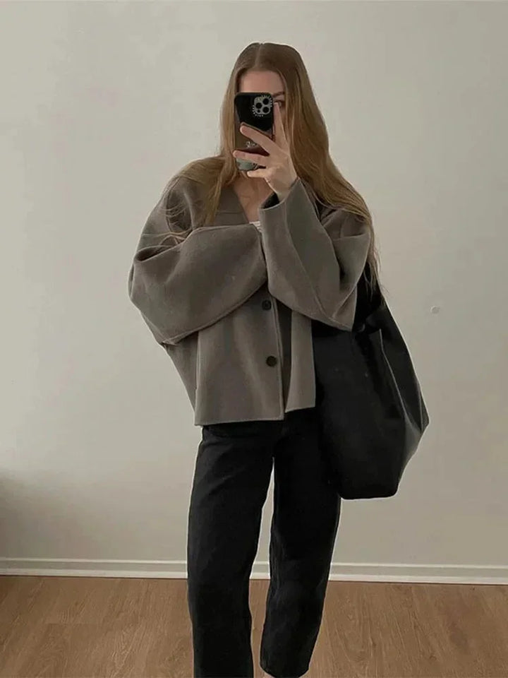 Cardigan femme en maille de coton pour l'automne, à boutons et coupe décontractée
