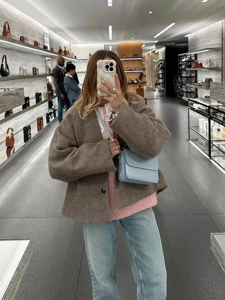 Cardigan femme en maille de coton pour l'automne, à boutons et coupe décontractée