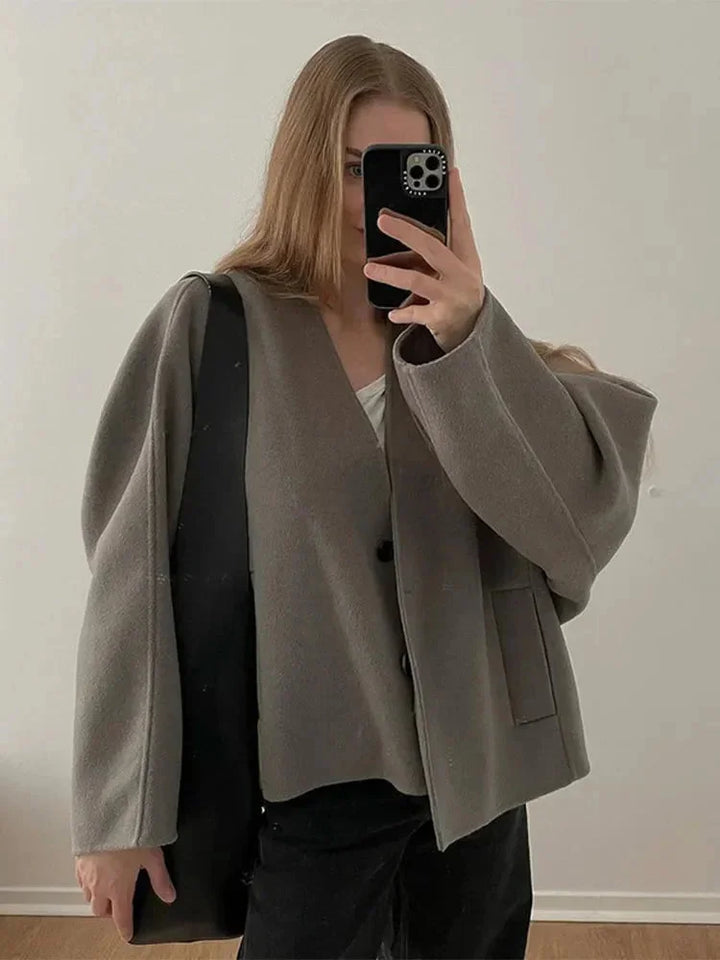 Cardigan femme en maille de coton pour l'automne, à boutons et coupe décontractée
