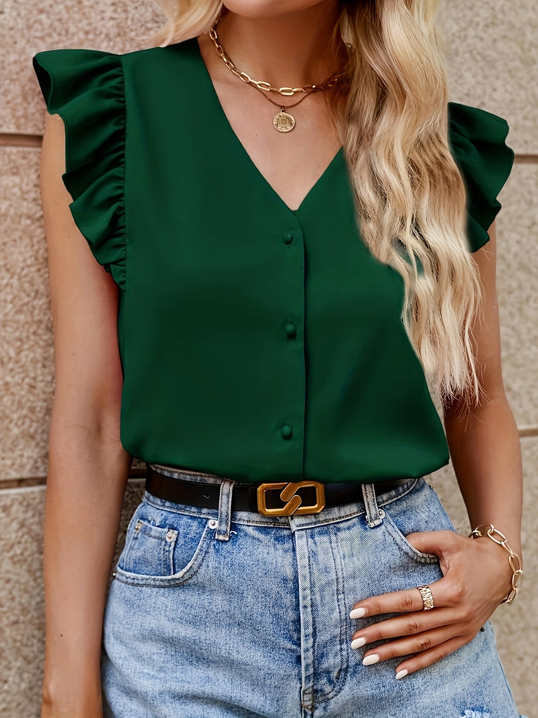 Dahlia - Elegant Ruffled Blouse for Women