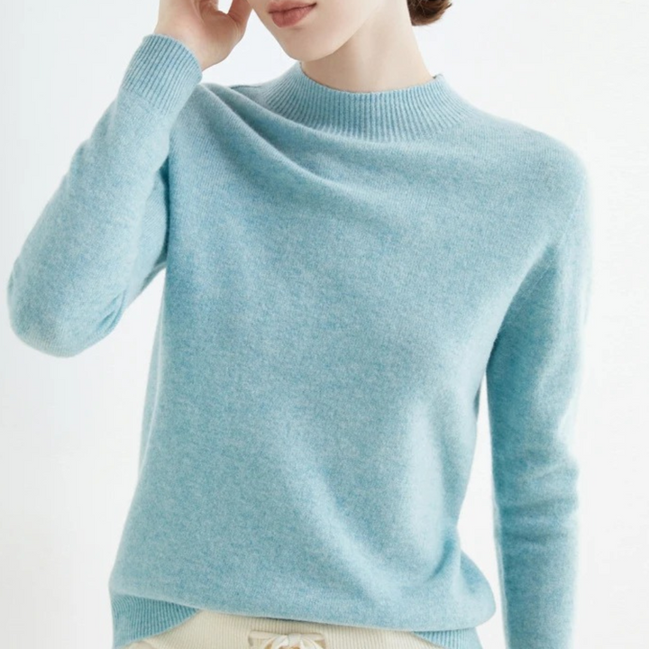 Pull en cachemire tricoté pour femme doux et chaud automne-hiver col rond