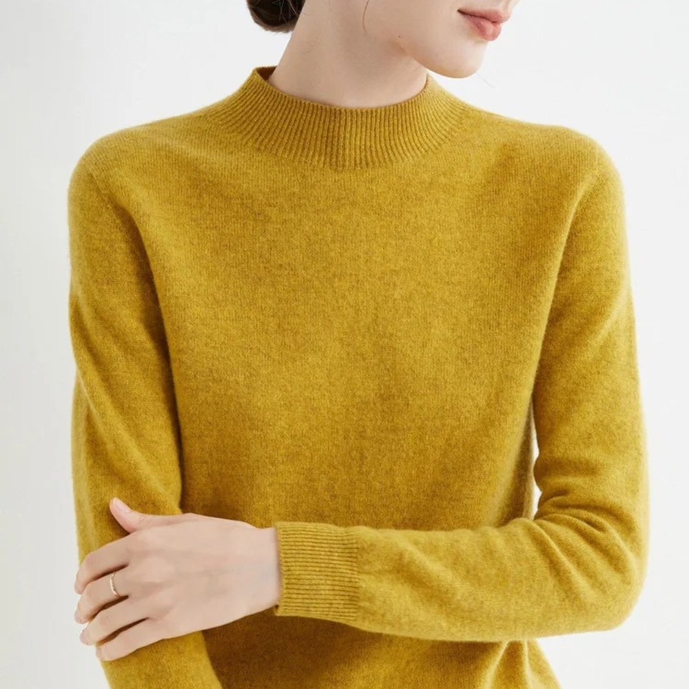 Pull en cachemire tricoté pour femme doux et chaud automne-hiver col rond