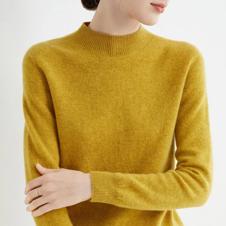 Pull en cachemire tricoté pour femme doux et chaud automne-hiver col rond