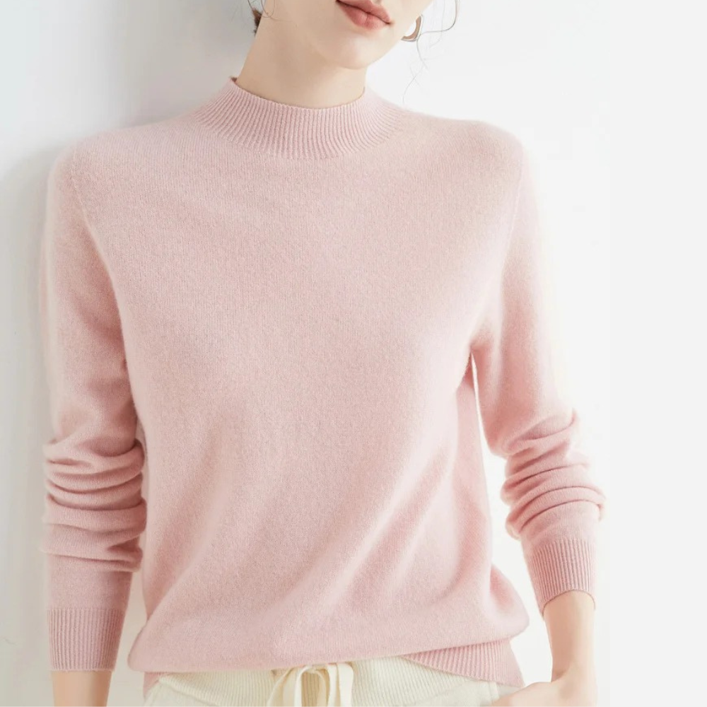 Pull en cachemire tricoté pour femme doux et chaud automne-hiver col rond