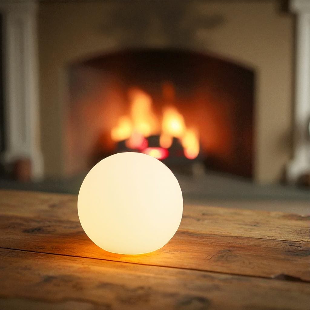 Lampada da tavolo LED senza fili in PVC, forma di luna e globo, dimmerabile, per soggiorno, IP65