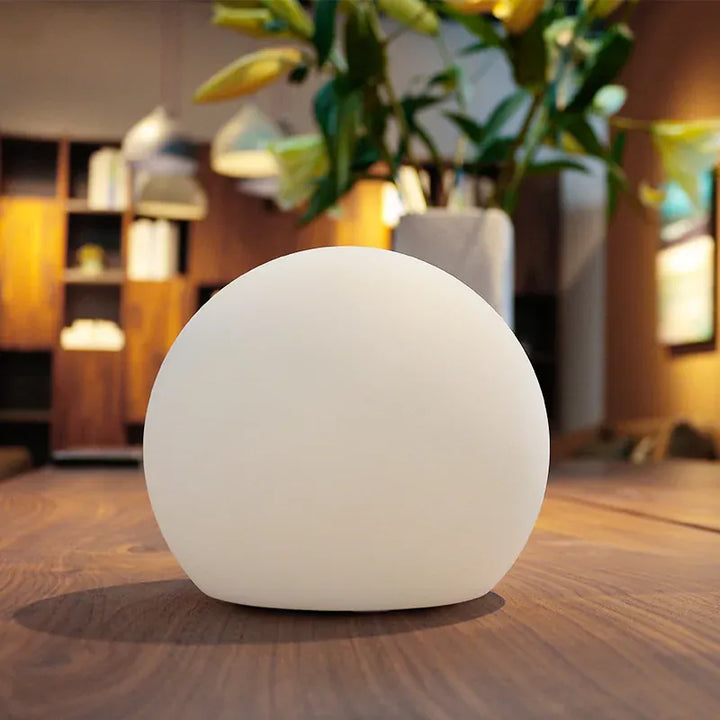 Lampada da tavolo LED senza fili in PVC, forma di luna e globo, dimmerabile, per soggiorno, IP65