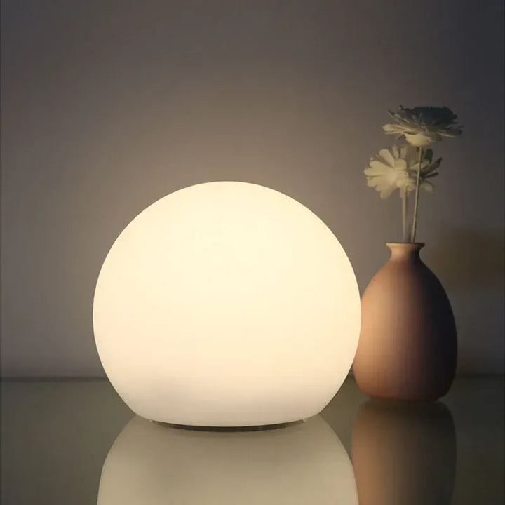 Lampada da tavolo LED senza fili in PVC, forma di luna e globo, dimmerabile, per soggiorno, IP65