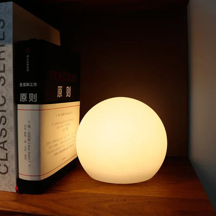 Lampada da tavolo LED senza fili in PVC, forma di luna e globo, dimmerabile, per soggiorno, IP65