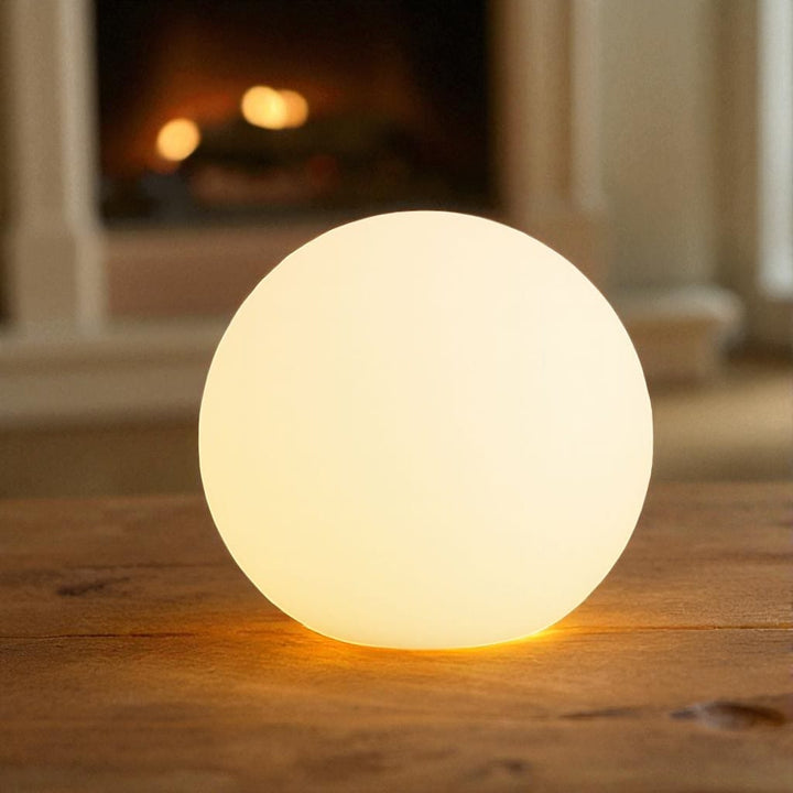 Lampada da tavolo LED senza fili in PVC, forma di luna e globo, dimmerabile, per soggiorno, IP65