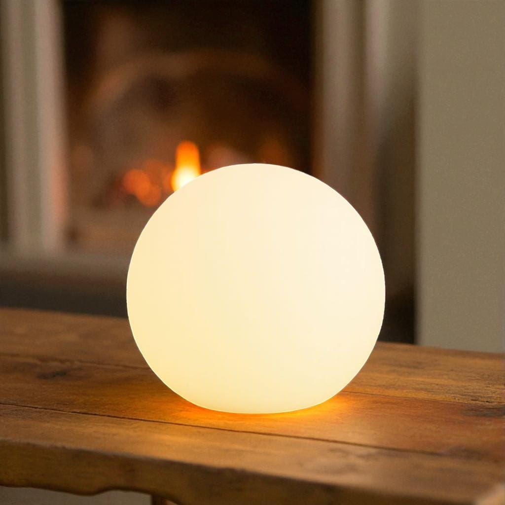 Lampada da tavolo LED senza fili in PVC, forma di luna e globo, dimmerabile, per soggiorno, IP65