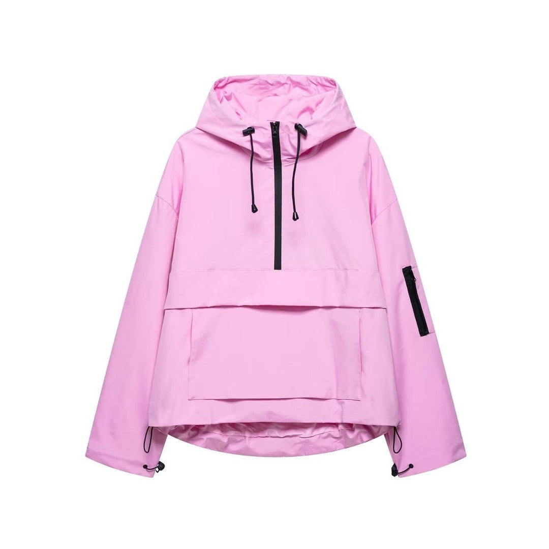 Veste de pluie femme, anorak coupe-vent à capuche pour l’automne