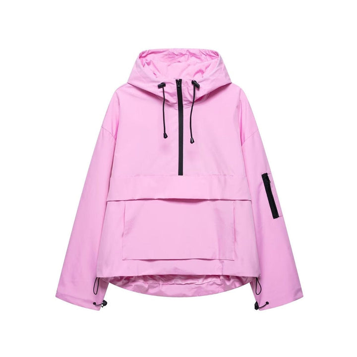Veste de pluie femme, anorak coupe-vent à capuche pour l’automne