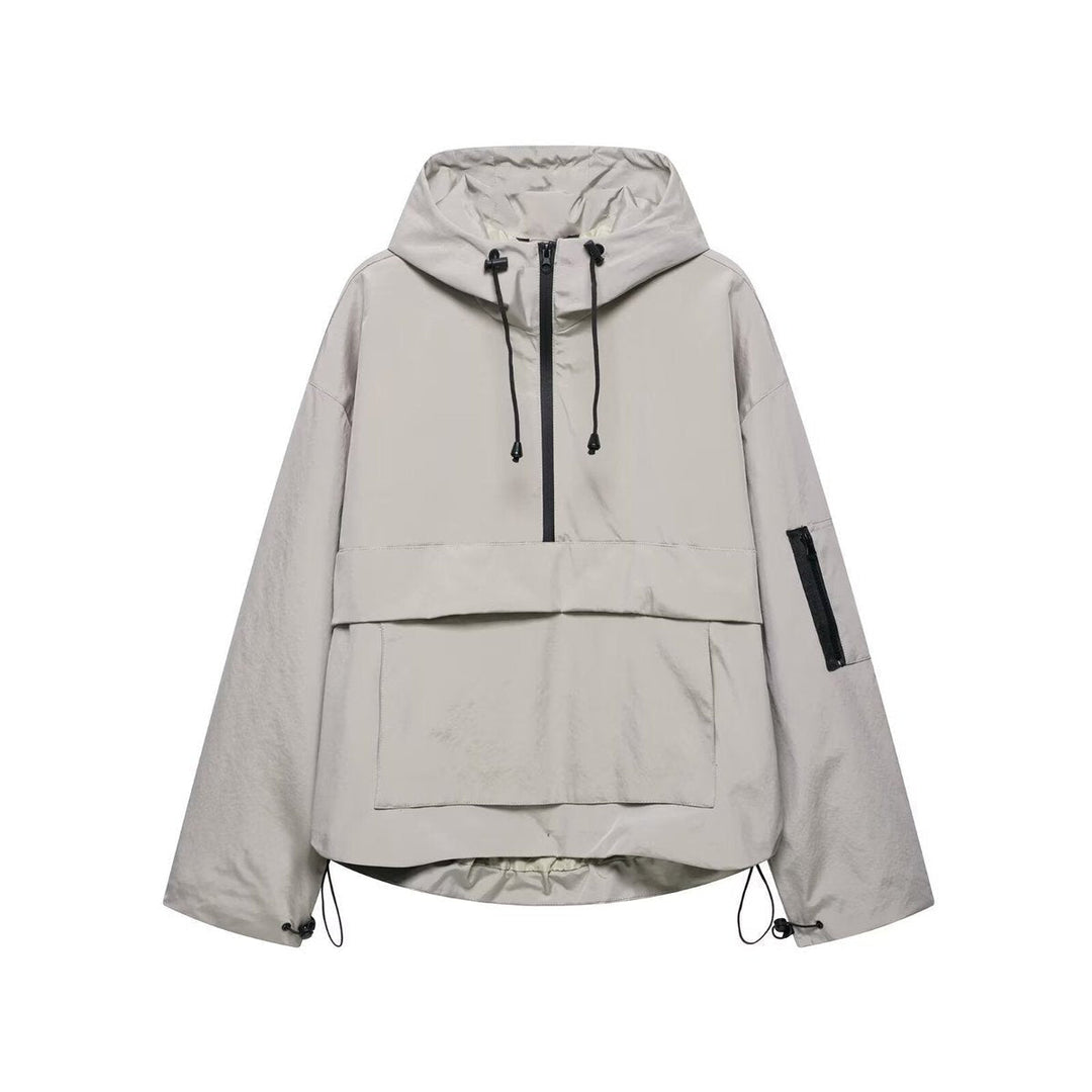 Veste de pluie femme, anorak coupe-vent à capuche pour l’automne