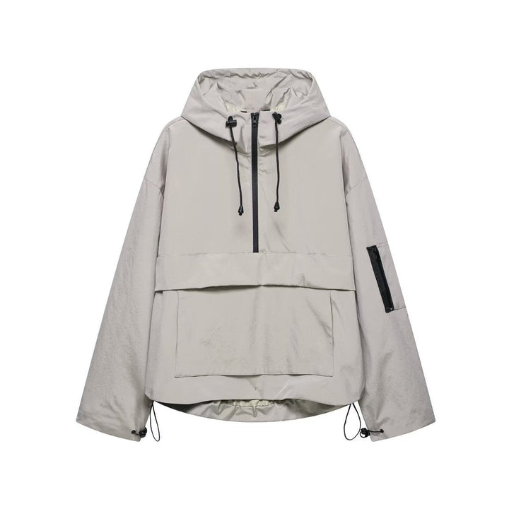 Veste de pluie femme, anorak coupe-vent à capuche pour l’automne