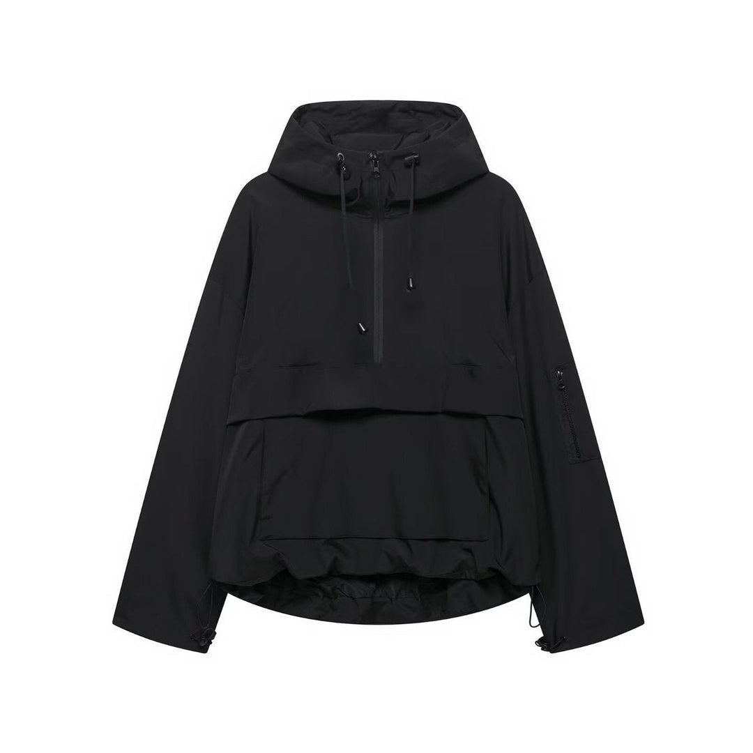 Veste de pluie femme, anorak coupe-vent à capuche pour l’automne