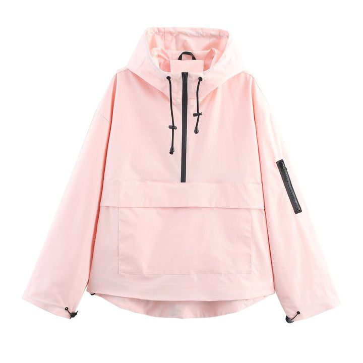 Veste de pluie femme, anorak coupe-vent à capuche pour l’automne