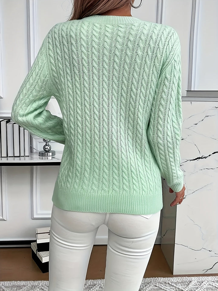 Pull en maille torsadée femme chaud en acrylique pour rester au chaud en hiver