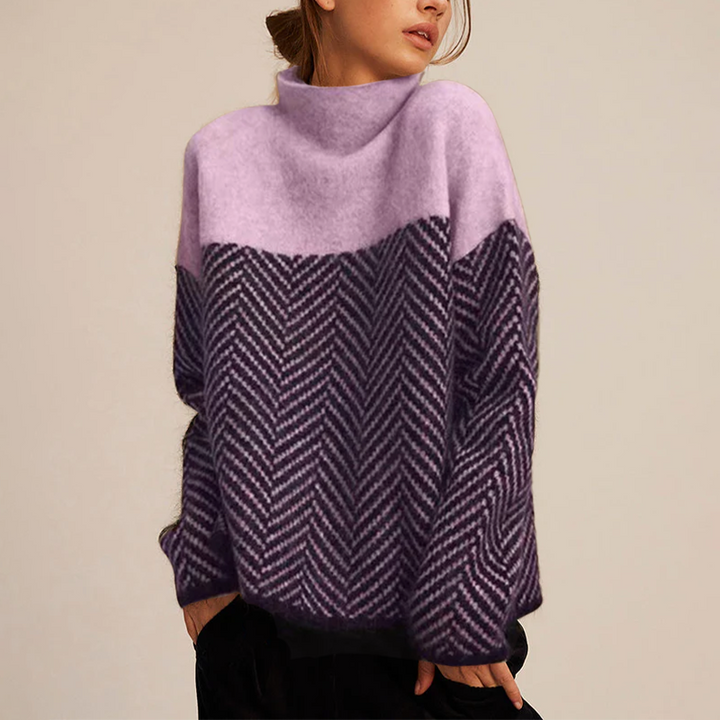 Pulover bărbătesc din lână merinos, cu guler înalt și tricot elegant, pentru toamnă