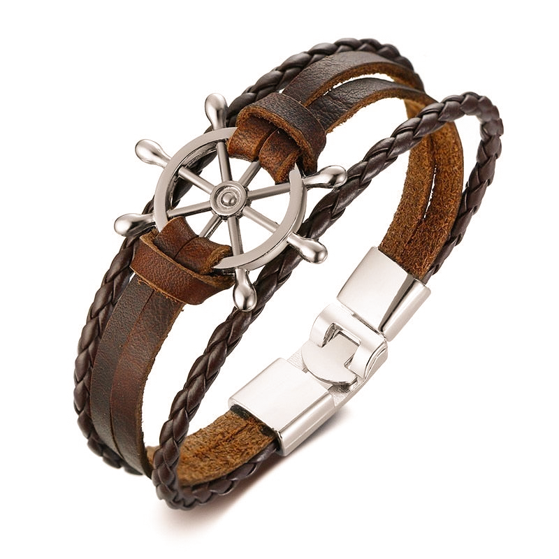 Sam - Bracelet de gouvernail rétro élégant pour l'homme contemporain