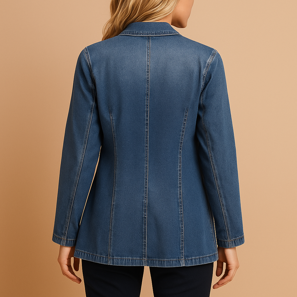 Blazer femme cintré en coton coupe ajustée pour la saison automnale