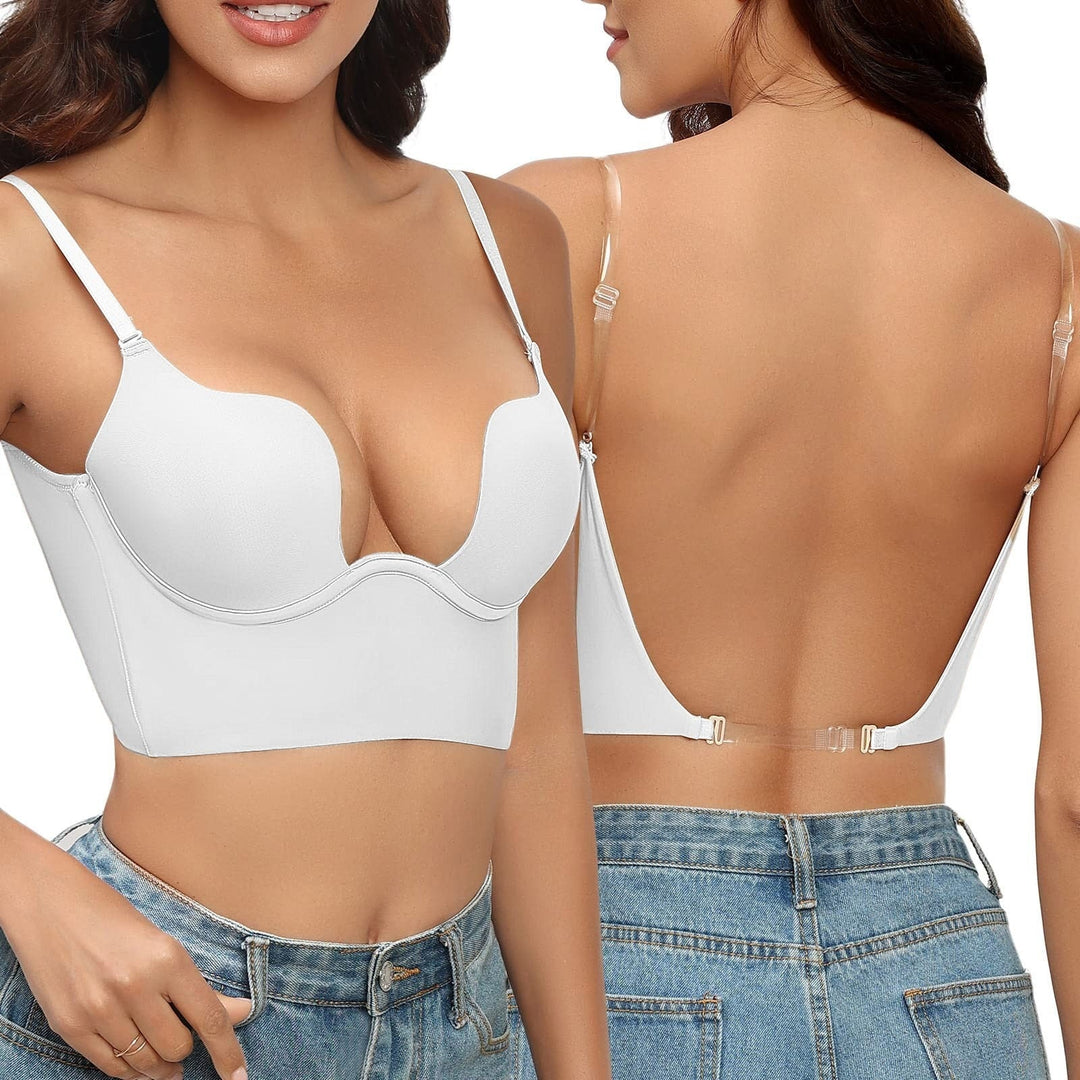 Soutien-gorge push-up sans bretelles dos-nu en coton pour l'été sans couture