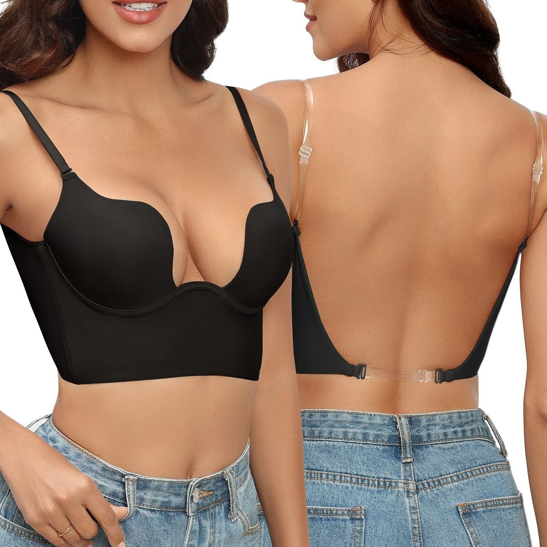 Soutien-gorge push-up sans bretelles dos-nu en coton pour l'été sans couture