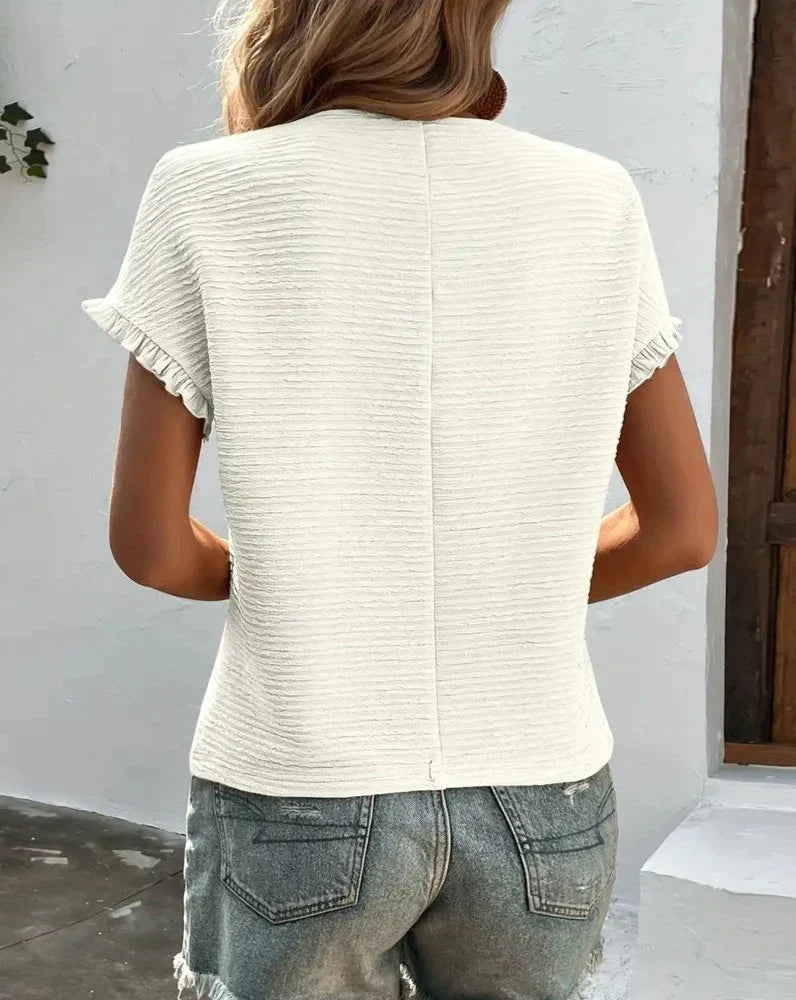 Jinky - Elegant and Cute Comfortable Round Neck Short-Sleeve T-Shirt for Women