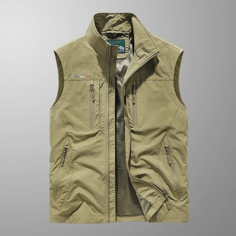 Gilet homme de plein air en polyester, léger et respirant, été 2026