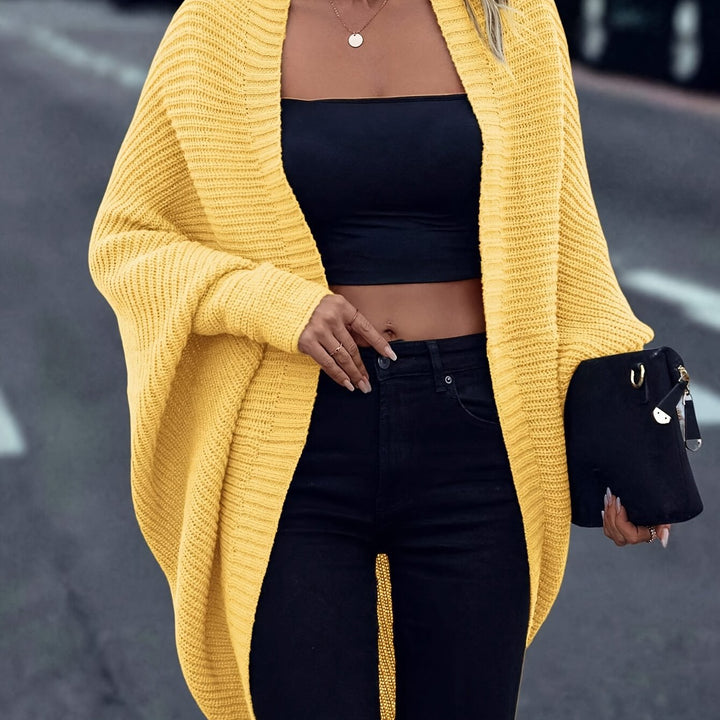 Gilet en maille oversize pour femme, idéal pour l’automne, en maille douce et décontractée