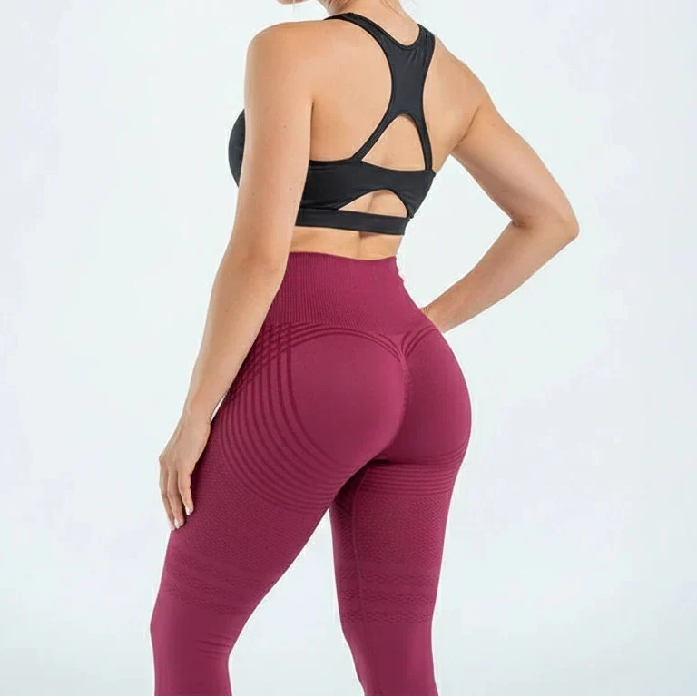 Leggings da donna a vita alta in maglia modellante per l’autunno
