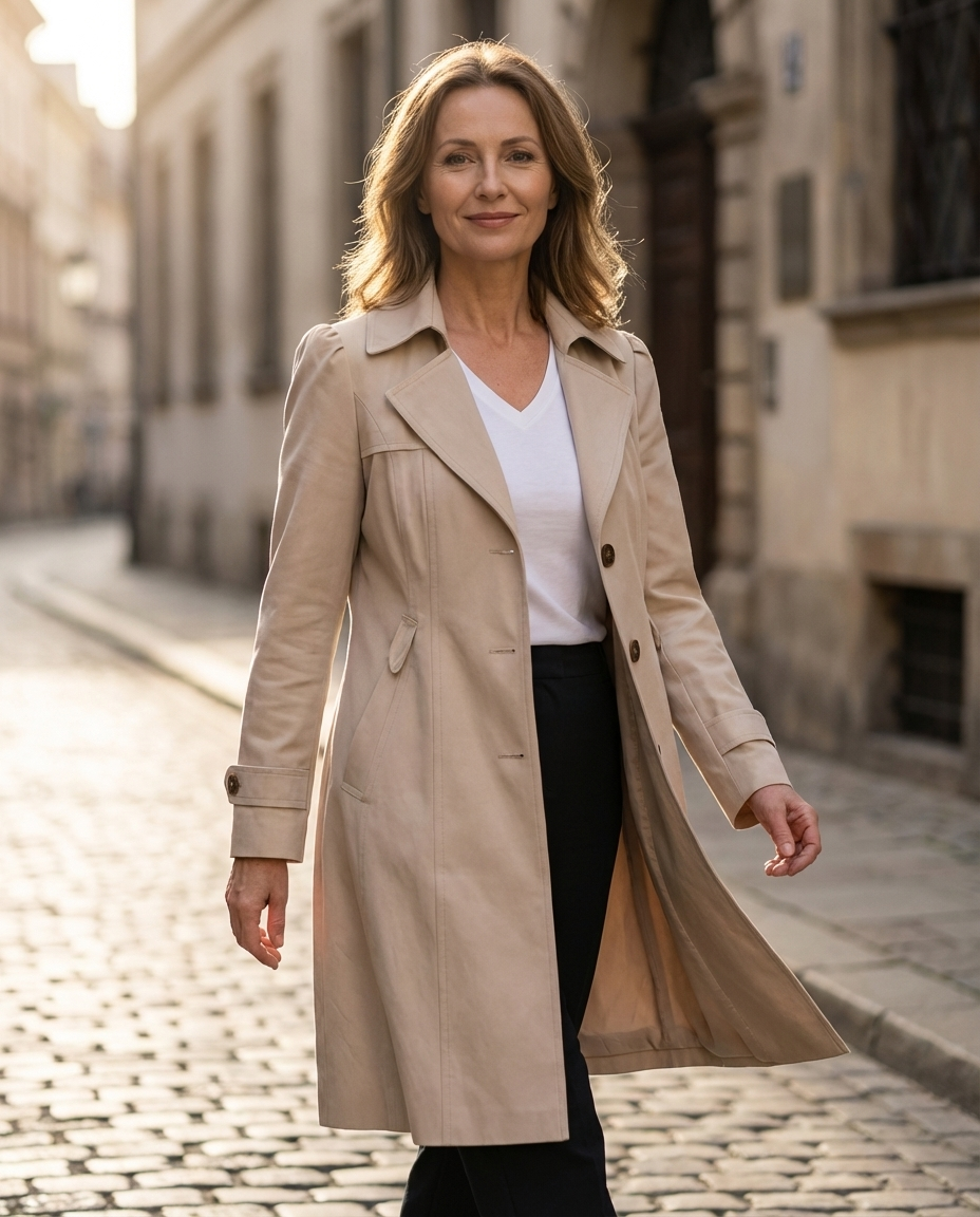 Manteau pour femme en mélange de laine pour l'automne et l'hiver
