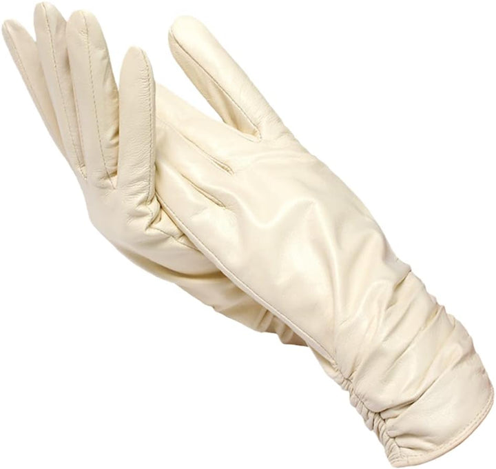 Gants d’hiver femme en cuir pour l’automne doublure en polaire douce et coupe classique