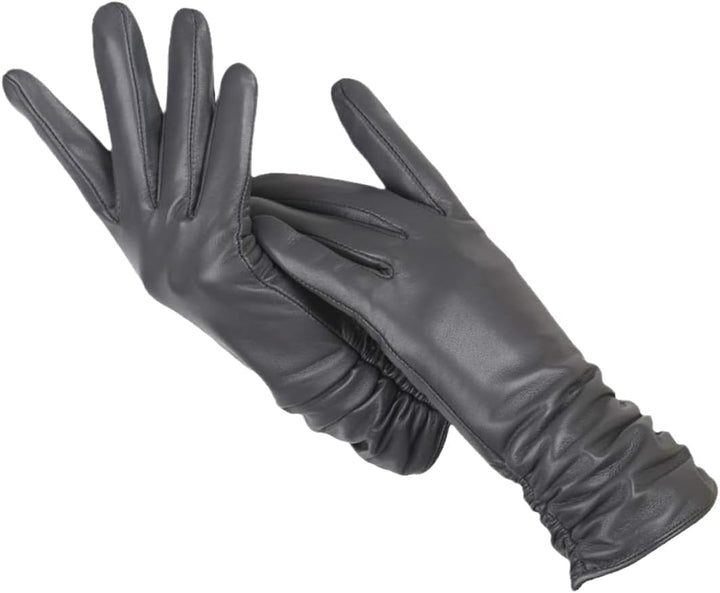 Gants d’hiver femme en cuir pour l’automne doublure en polaire douce et coupe classique