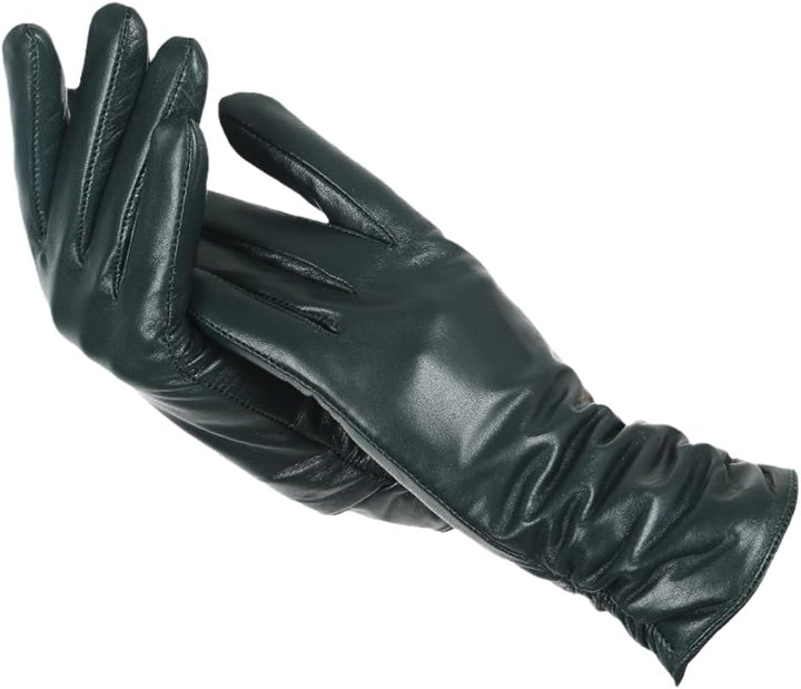 Gants d’hiver femme en cuir pour l’automne doublure en polaire douce et coupe classique