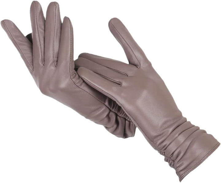 Gants d’hiver femme en cuir pour l’automne doublure en polaire douce et coupe classique
