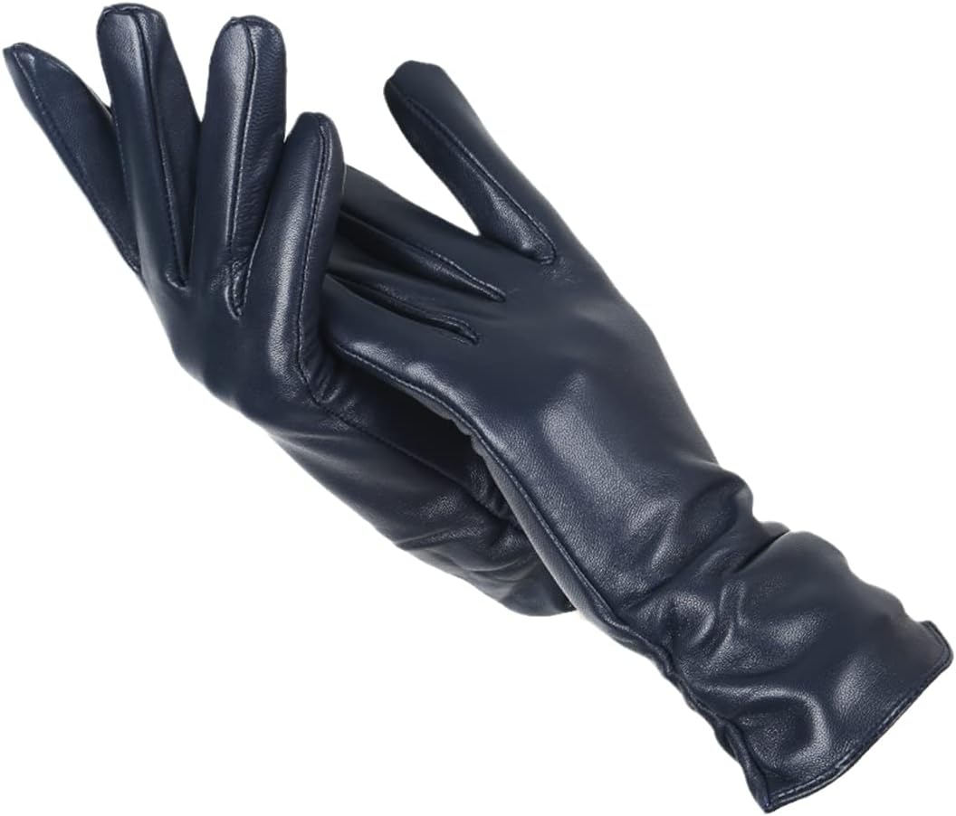 Gants d’hiver femme en cuir pour l’automne doublure en polaire douce et coupe classique