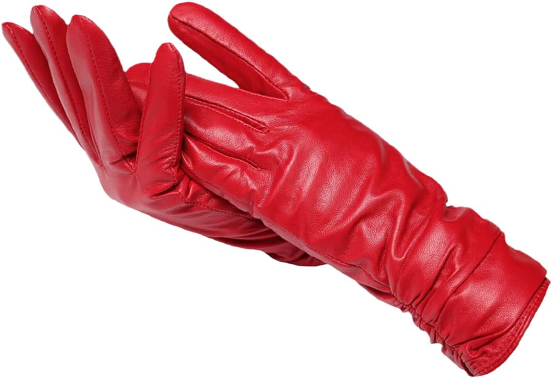 Gants d’hiver femme en cuir pour l’automne doublure en polaire douce et coupe classique