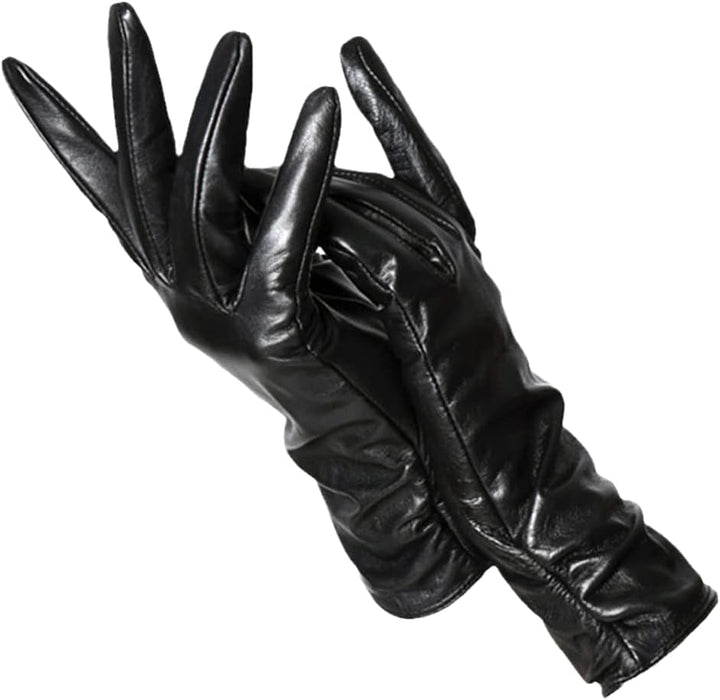 Gants d’hiver femme en cuir pour l’automne doublure en polaire douce et coupe classique
