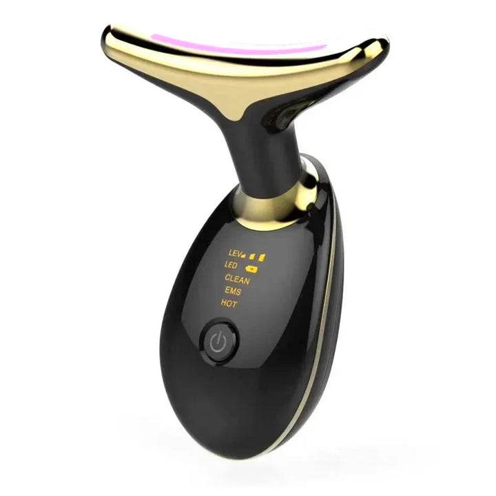 Appareil de massage du visage et du cou avec thérapie par lumière LED pour les soins quotidiens de la peau