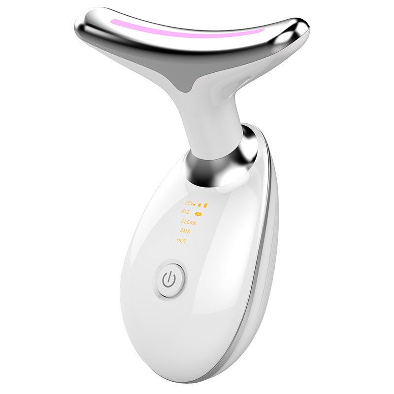 Appareil de massage du visage et du cou avec thérapie par lumière LED pour les soins quotidiens de la peau