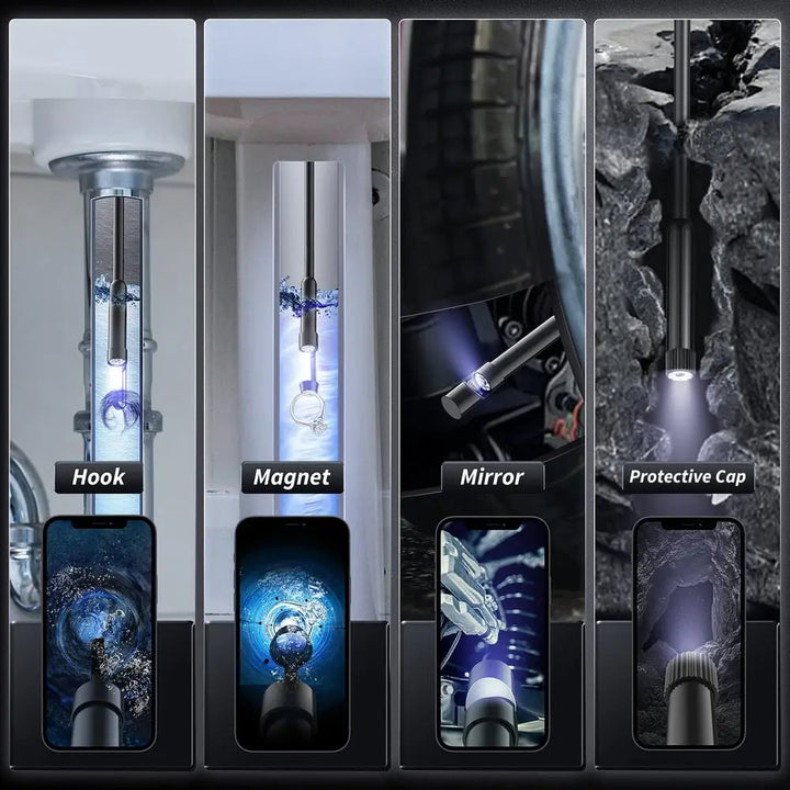 Telecamera endoscopica per smartphone, 5 m, HD, impermeabile IP67, per ispezione di tubi e motori