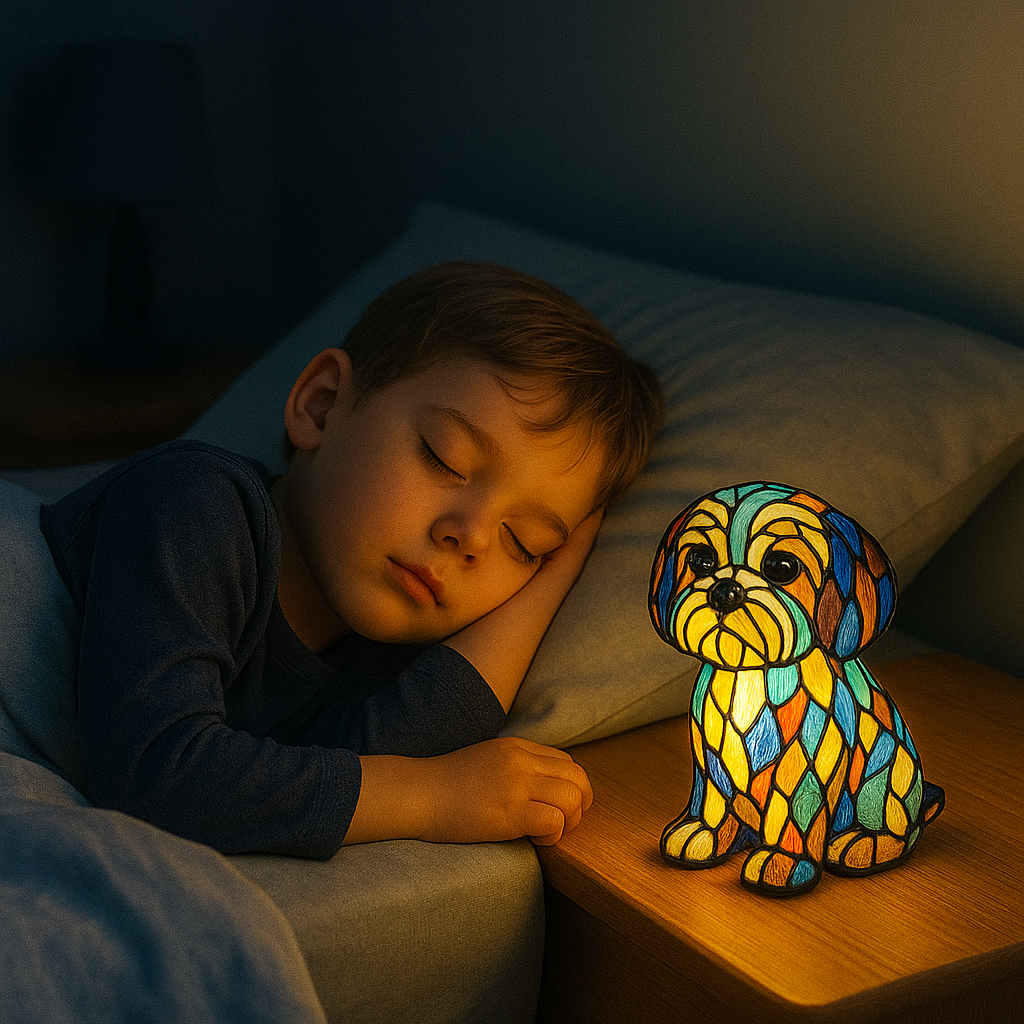 Lampe de chevet LED décorative en bois, motif automnal