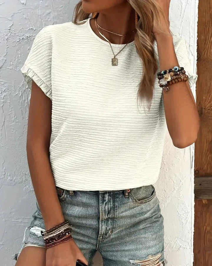 Jinky - Elegant and Cute Comfortable Round Neck Short-Sleeve T-Shirt for Women