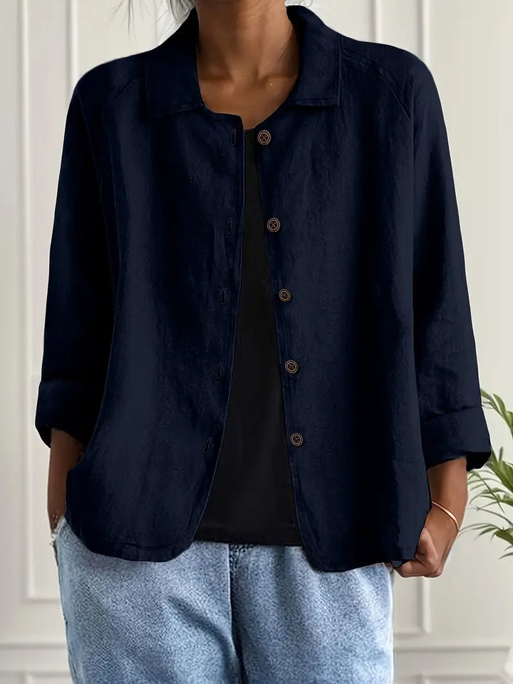 Cardigan chemise léger en coton pour femme, gilet boutonné d’automne