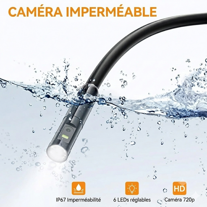 Telecamera endoscopica per smartphone, 5 m, HD, impermeabile IP67, per ispezione di tubi e motori