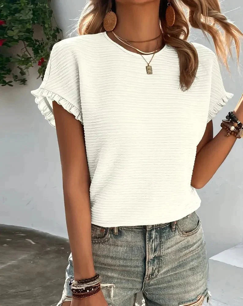 Jinky - Elegant and Cute Comfortable Round Neck Short-Sleeve T-Shirt for Women
