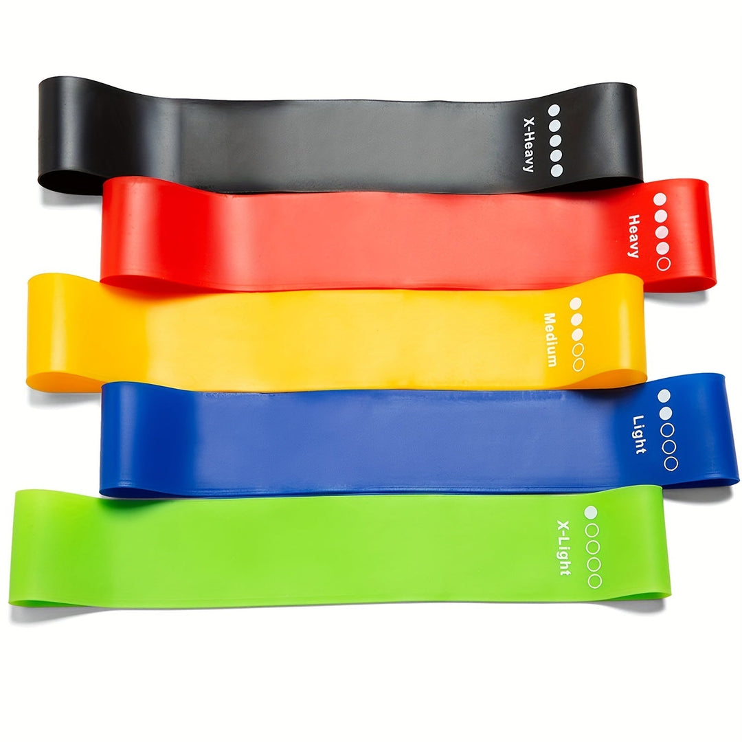 Bandes élastiques de résistance pour exercices, 5 niveaux, 25 kg, en latex, à domicile, en salle de sport et en rééducation