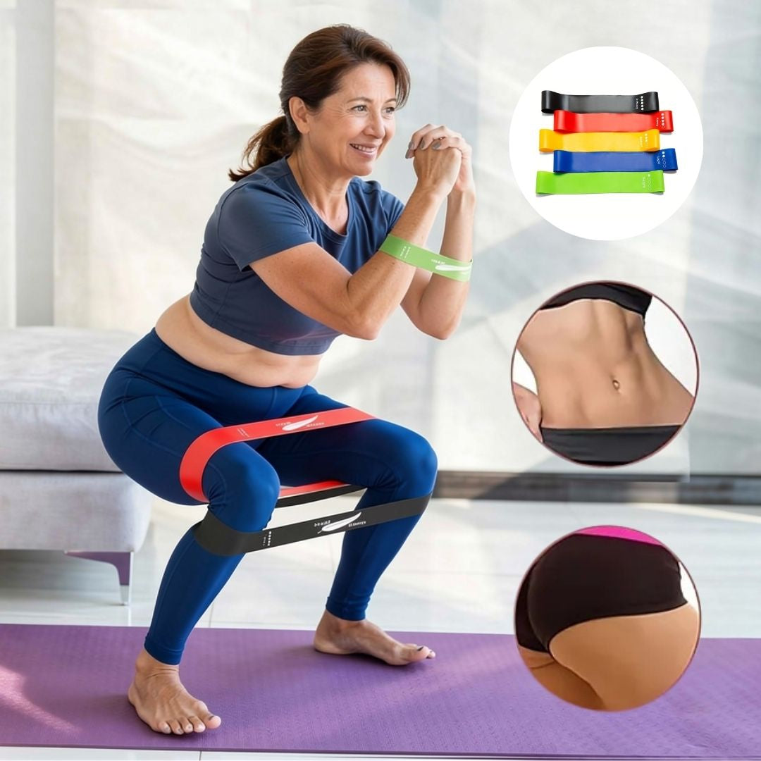 Bandes élastiques de résistance pour exercices, 5 niveaux, 25 kg, en latex, à domicile, en salle de sport et en rééducation