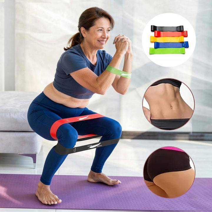 Bandes élastiques de résistance pour exercices, 5 niveaux, 25 kg, en latex, à domicile, en salle de sport et en rééducation