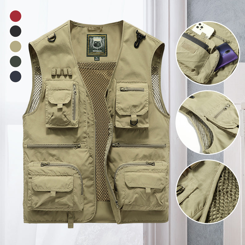 Gilet de randonnée pour homme léger en polyester respirant pour l'été